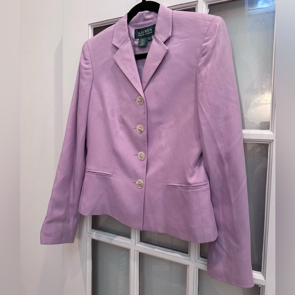 LRL Ralph Lauren Women's Light Lilac Lavender 100% Silk Blazer Jacket Size 4 S - Picture 6 of 13